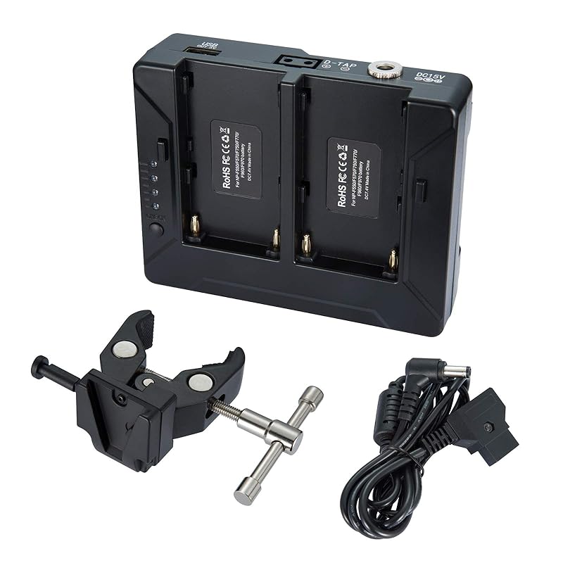 Sokani X60ライトの外部電源ボックス急速デュアル充電器LEDビデオライトと撮影用 LED カメラライト NP-F 550 F 570 F 750 F 770 F 960 F 970電池に適
