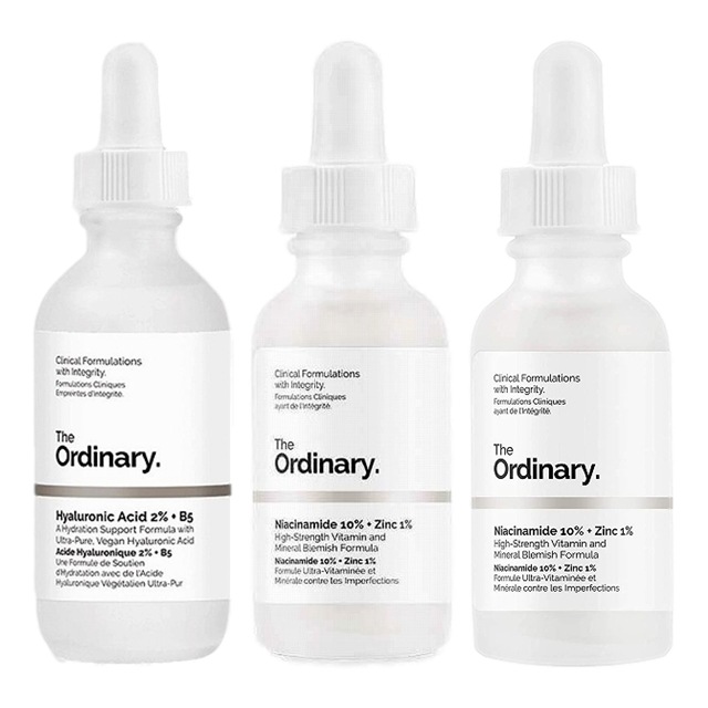 ジ・オーディナリー ヒアルロン酸2%+ビタミンB5 60ml とナイアシンアミド 10% + 亜鉛 1% 60ml とナイアシンアミド 10% + 亜鉛 1% 30ml のセット