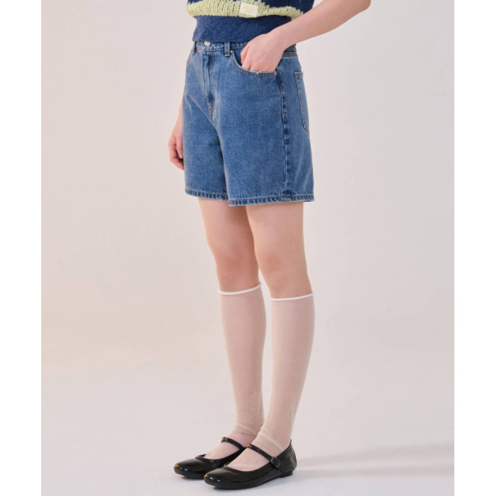 COVERNAT 女性用デニムショーツブルー