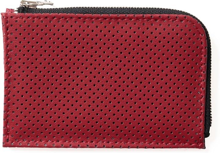 財布 キーケース コインケース メンズ レディース パンチングレザー 小さい財布 コンパクト 小銭入れ 父の日 誕生日 プレゼント( レッド)