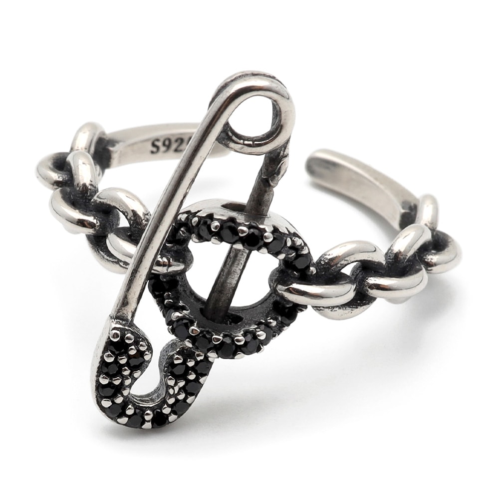 925 セフティーピンリング チェーン [cr175]