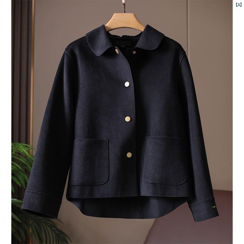 レディース ファッション　オシャレ　カジュアル　かわいい　綺麗 おしゃれ フランス歳 独創的 手縫い 両面 コート レディース ショート ウール