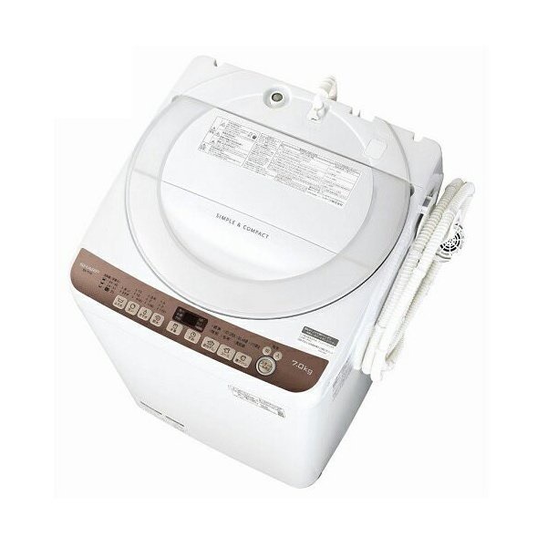 Qoo10] シャープ ES-T712-T 全自動洗濯 : 生活家電