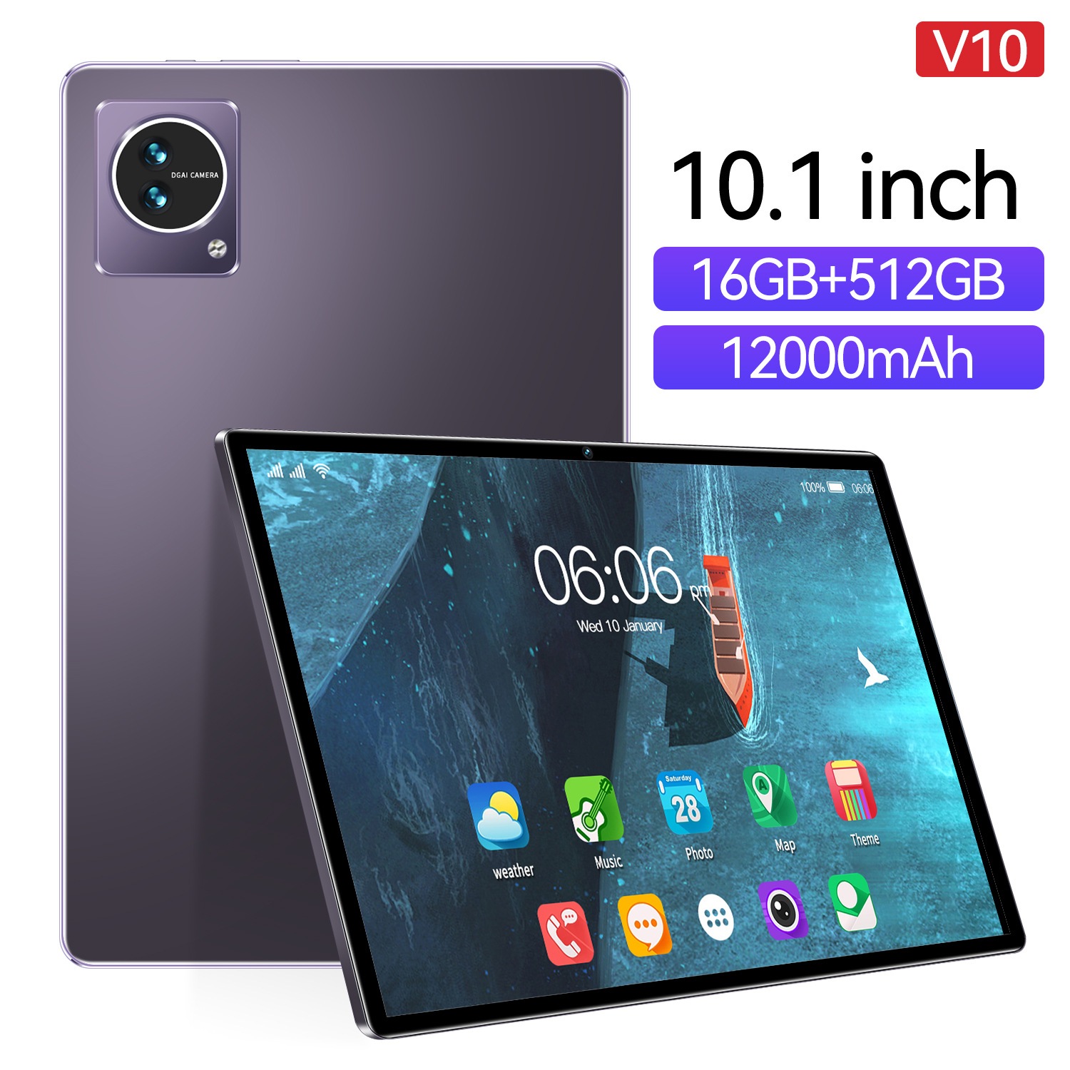 V10 Android 10.1 インチタブレット Wifi