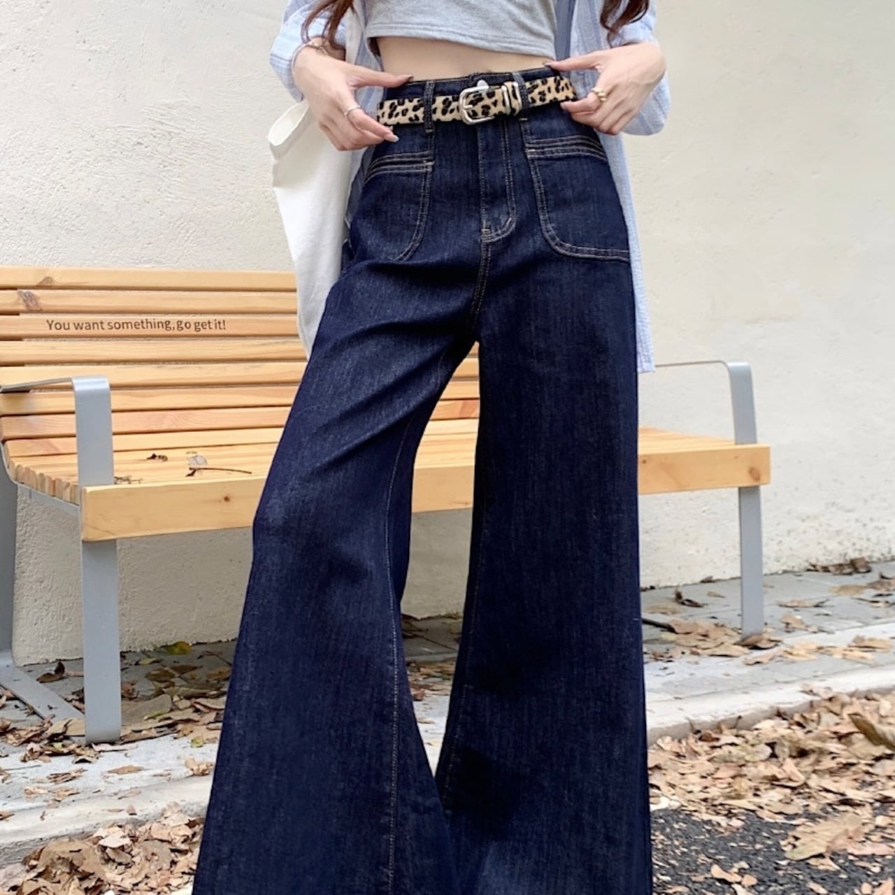 2024秋冬パンツ デニム ジーンズ ロング丈 ワイドレッグ ハイウエスト 美脚効果 脚長効果 細見え 秋 おしゃれ かわいい 韓国ファッション レディース お出かけ安い