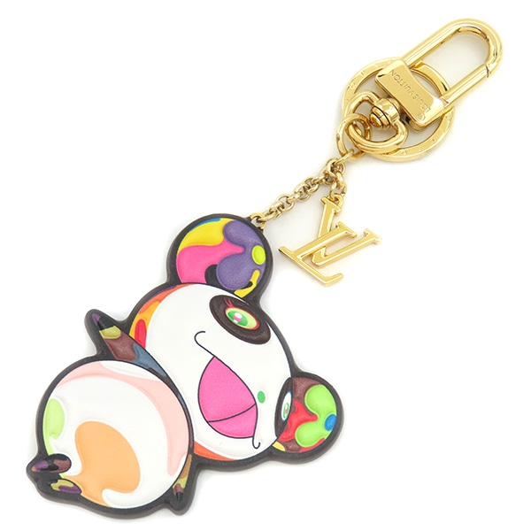 ルイヴィトン LOUIS VUITTON キーホルダー LV × TM スーパーフラット モノグラムキャンバス レザー GP モノグラム×マルチカラー ゴールド金具 モノグラムパンダ 村上隆 キーリン