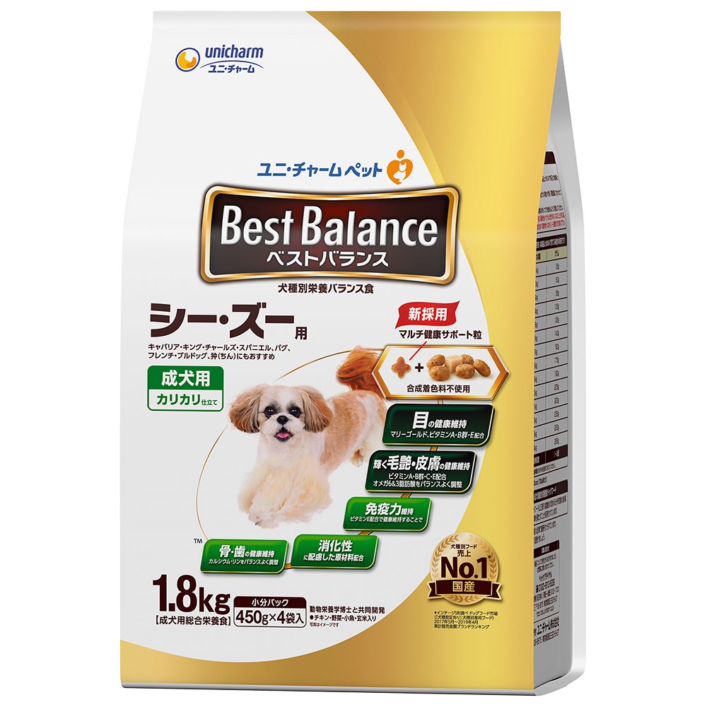 （まとめ買い）ベストバランス カリカリ仕立て シー/ズー用 1.8kg [x4]