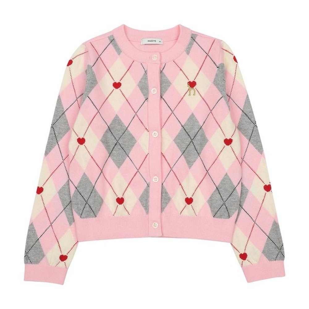 ヘジスキッズ アーガイルカーディガン HUF12KC51M_PK