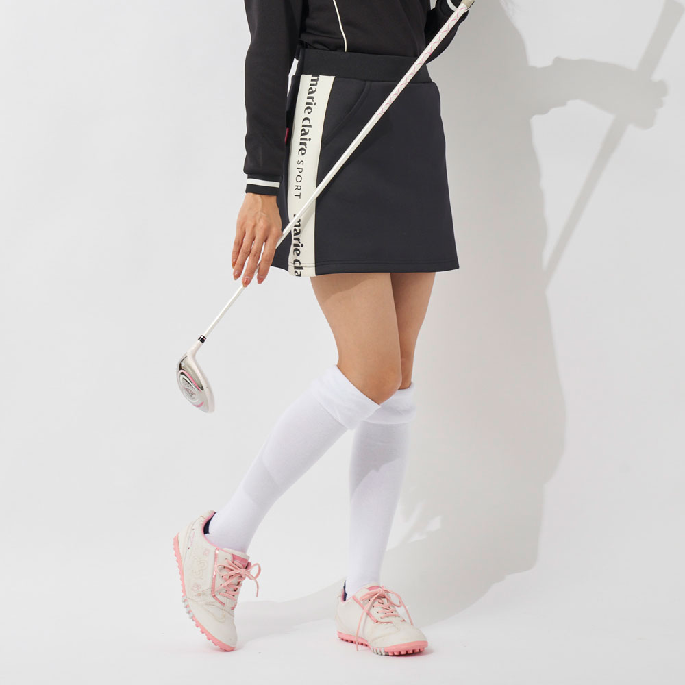 marie claire（マリ・クレール） 732302LBK レディース ダンボールニットスカート（ブラック・サイズ：L） 732302LBK