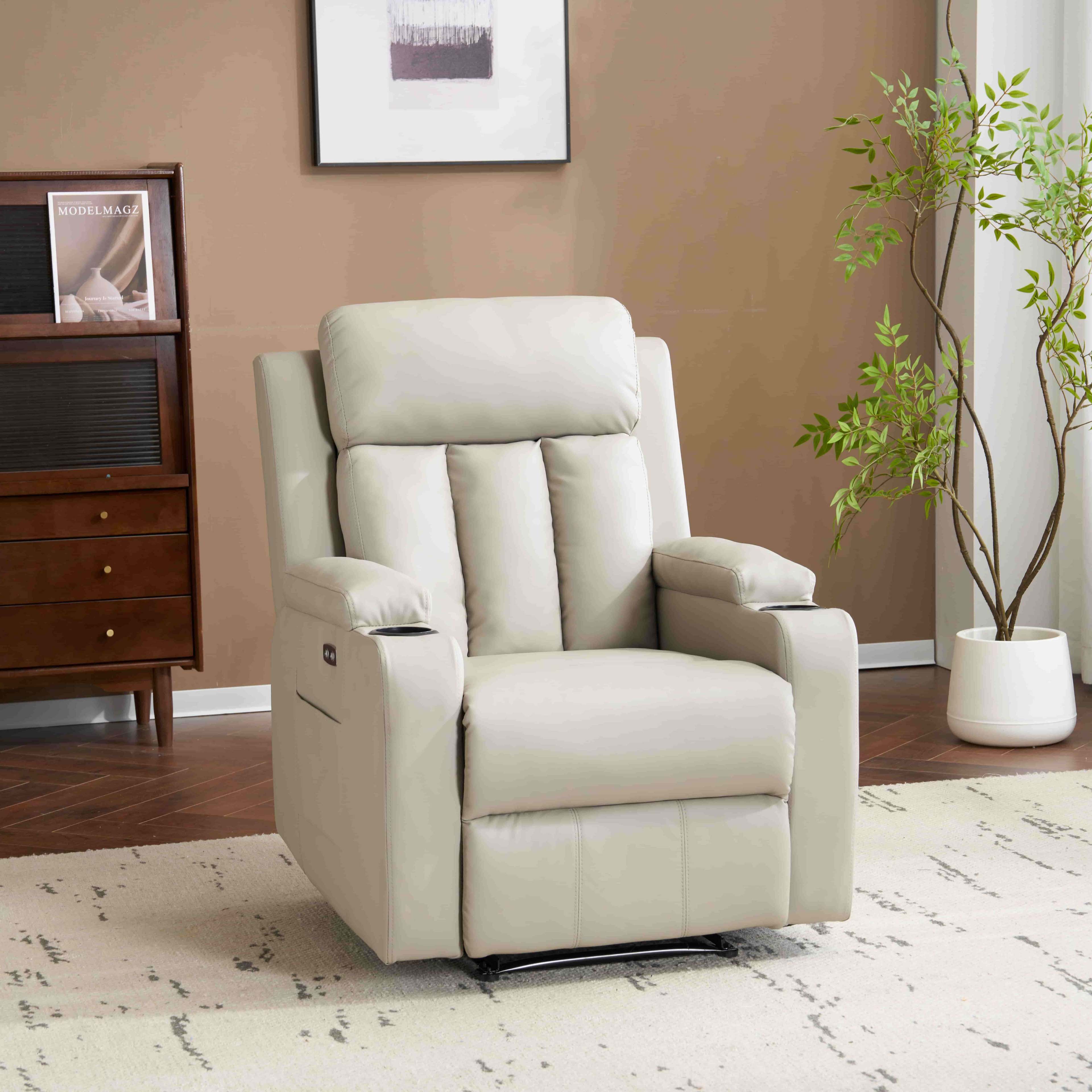 リクライニングソファー 電動 リクライニングソファ オットマン一体型 1人掛け USBポート付き 電動ソファ モーションソファー 耐圧分散 電動ソファー スマホ充電可 リクライニングチェア