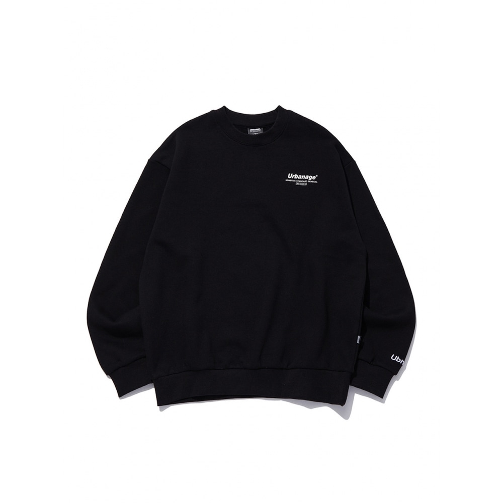 URBANAGEカラーセンシュアルオーバー起毛マンツーマン（起毛裏地）ブラック