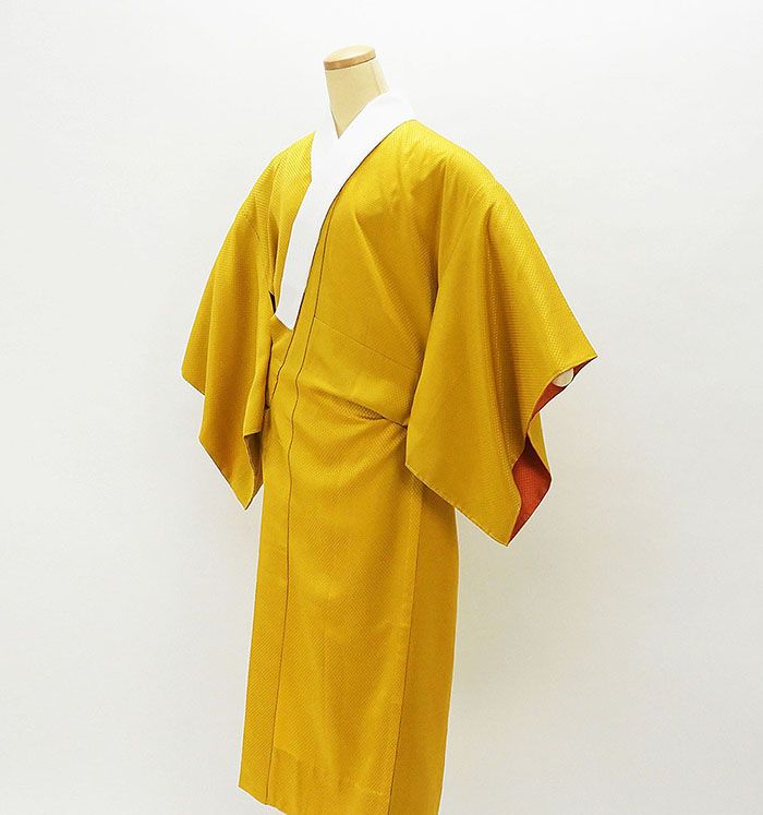 長襦袢 正絹 鱗地紋 身丈131cm 裄丈64cm 長襦袢 美品 リサイクル 着物