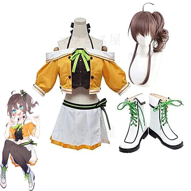 バーチャル YouTuber VTuber ホロライブ バーチャルアイドル 夏色まつり なついろまつり コスプレ衣装 ウィッグ 靴 hololive コスプレ 変装用 文化祭 コスチュ