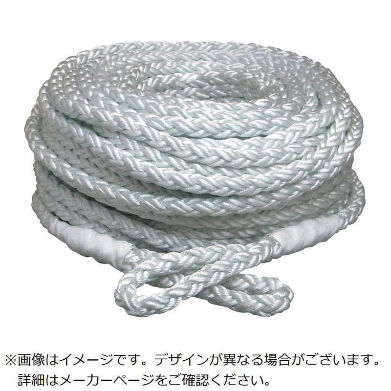 まつうら工業　ウインチ用ナイロンクロスロｰプ(8打ち)12mmΦ×50m両端アイ加工 　NR8CROSS1250
