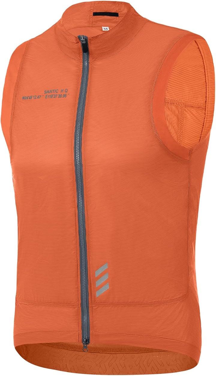 サイクルベスト ウインドブレーカー 春夏 防風 反射(オレンジ, 2XL)
