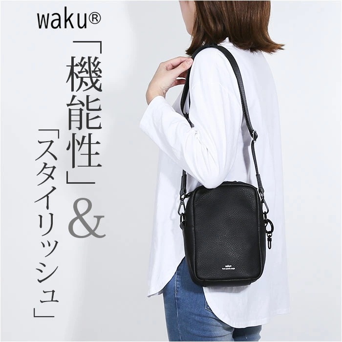 WAKU ワク ショルダーバッグ ミニ wk0086 通販 ショルダー ショルダーバック 肩掛け 斜め掛け ミニショルダーバッグ ミニショルダー ポシェット 小さめ 小さい 本革 スクエア 長方形 マ