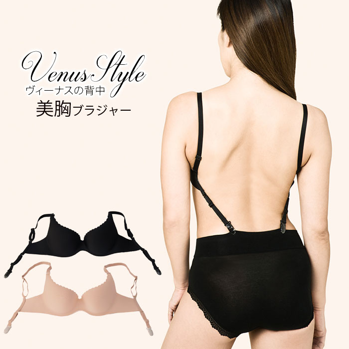 背中あきブラ(Bカップ Cカップ Dカップ Fカップ) VenusStyle ヴィーナスの背中 3/4カップブラジャー 【K】