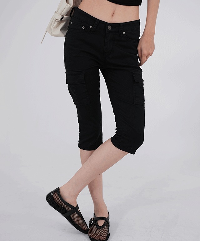 [OOTJ] アセ スリム カーゴ カプリ パンツ