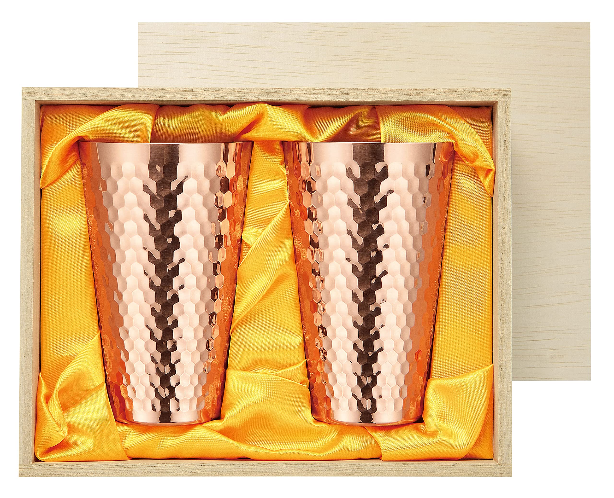 [アサヒ] タンブラー 2個セット 450ml 日本製 純銅 ステンレス25倍の熱伝導率 よく冷える 冷え持続 保温 職人が丁寧に手磨きをした逸品 こだわりの極み 【ギフトパッケージ仕様(桐箱入り)