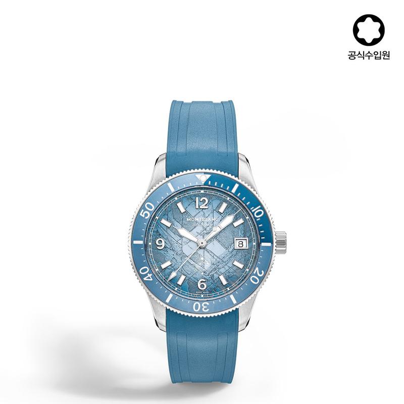 [公式] アイスド シー オートマティック デイト ゼロ オキシジェン ブルー ラバー ストラップ 134023