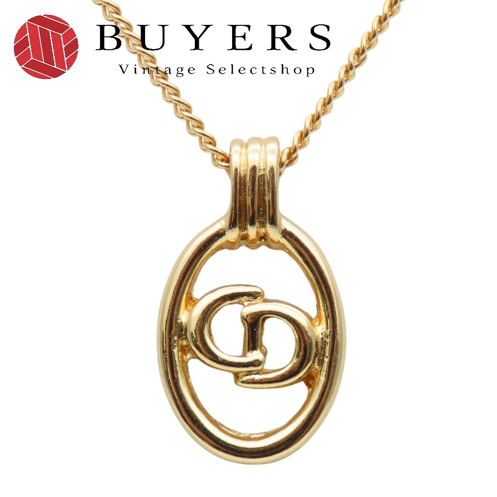中古 ネックレス CDロゴ メタル ゴールド メッキ GP アクセサリー レディース 女性