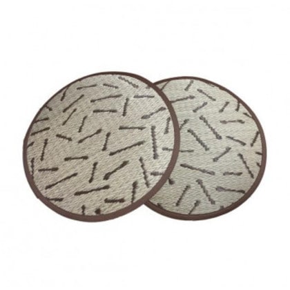 小枝クッション 紋織 い草クッション(2枚組) 小枝 ブラウン 2枚組 38丸 TSN341808