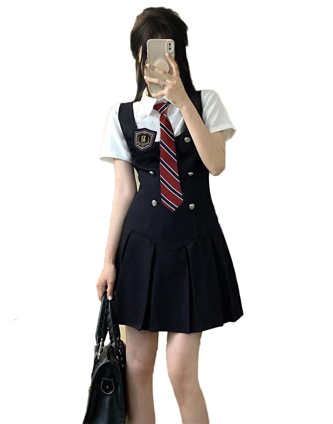 女子制服 半袖 高校生 セーラー服 制服 JK cosplay halloween 衣装 女性用 かわいい 仮装 コスチューム white L