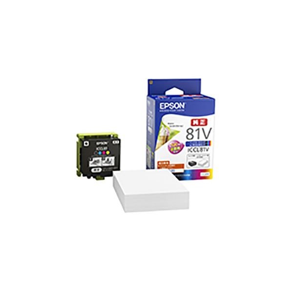 (純正品) EPSON エプソン インクカートリッジ (ICCL81V インク+ 写真用紙 L-100P)