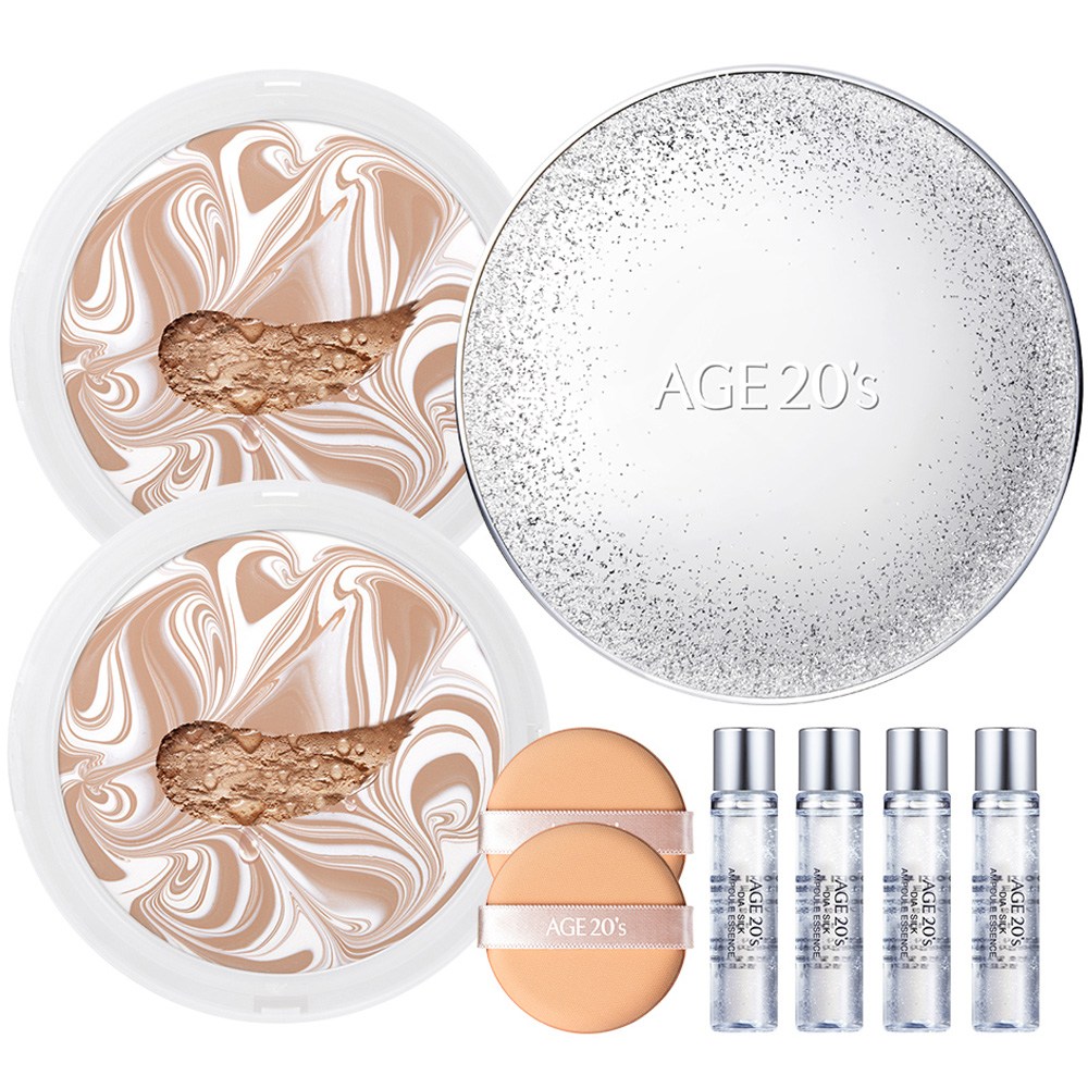 【AGE20S 韓国正規品】 スパークルケース+詰め替え12.5g x 2p +アンプル10ml x 4p1セット