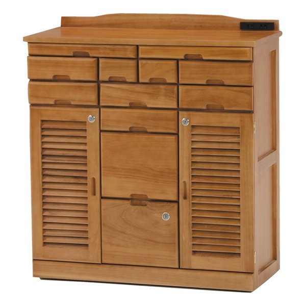 FAX台 ライトブラウン・幅76×奥行32×高さ83cm 多目的収納 MFX-8208LBR 17,281円