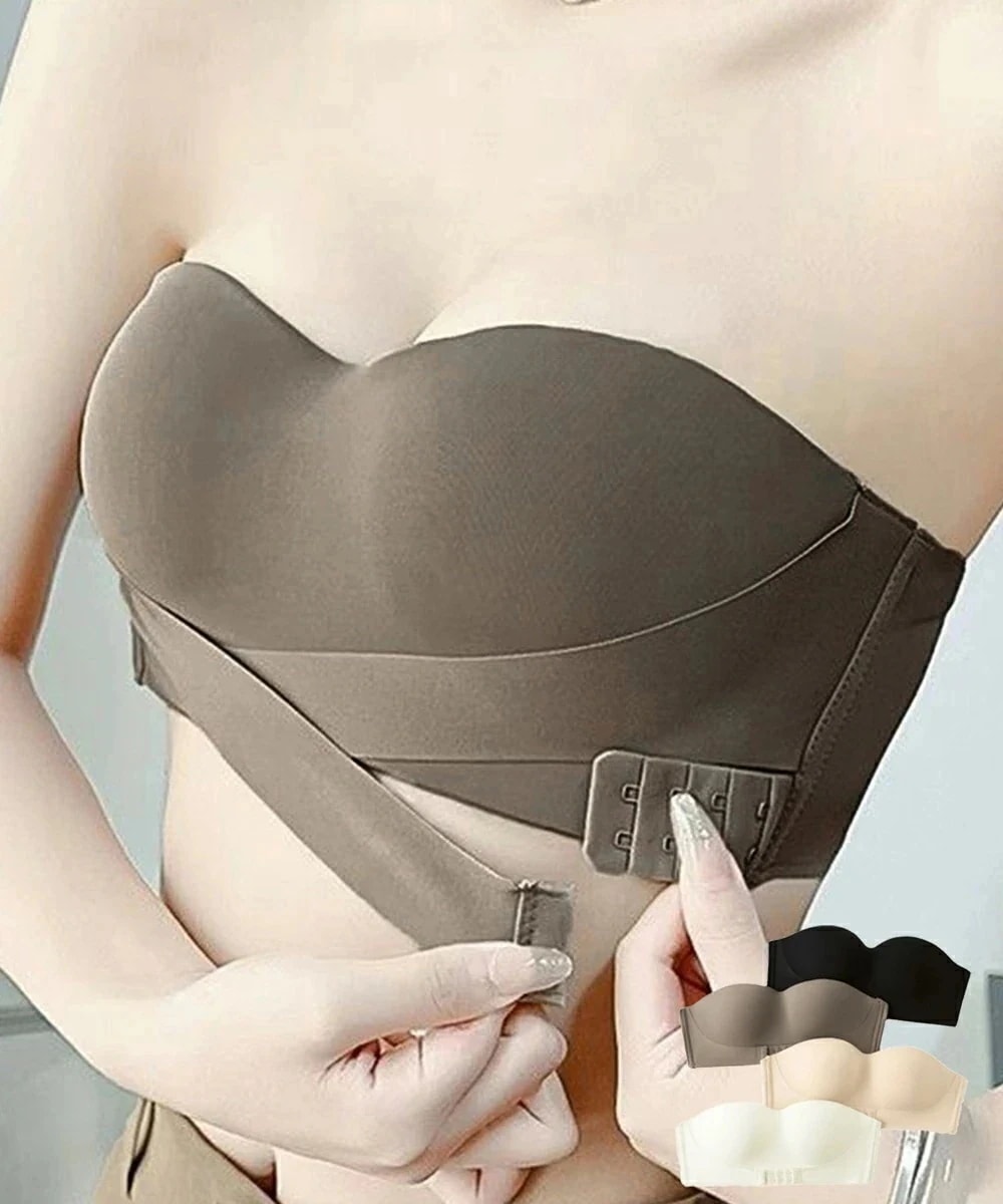 【20点セット】【急速出荷】ストラップレスブラ盛れるずれない落ちない 谷間見せノンワイヤーブラレディース ドレスブラ ブトップ 滑り止め 2WAYブラ美背 単品ブラ 結婚式 ベアトップ