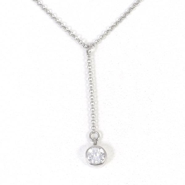 PT850 プラチナ ネックレス ダイヤ 0.15 総重量約2.1g 約41cm ジュエリー 中古