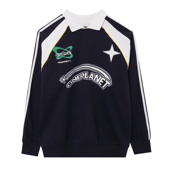 メンズカラー スウェットシャツ パーカー パーカー Tシャツ カーディガン 長袖Tシャツ ニット メンズスウェットシャツ DS-TSA-Q072-紺色