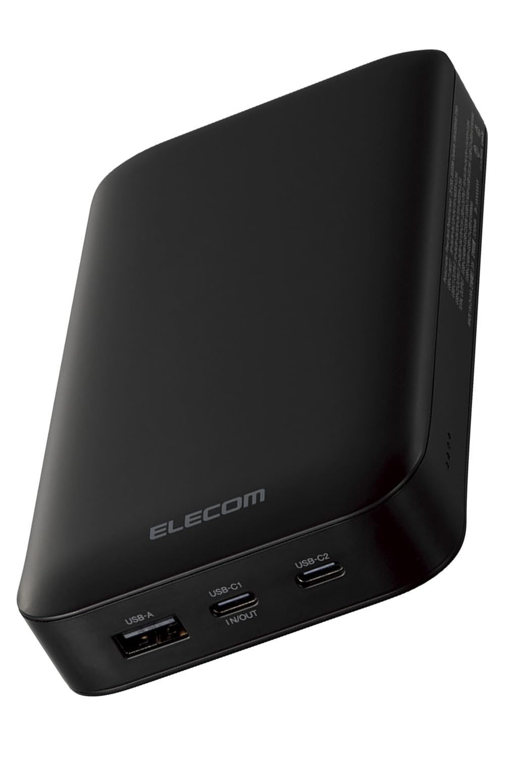 エレコム モバイルバッテリー 20000mAh 合計75W / 65W (単ポート) USB PD対応 3ポート Type-C×2 USB-A×1 大容量 C-Cケーブル付属 ブラック DE-C50L