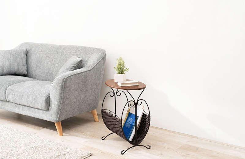 サイドテーブル ラック マガジンラック かわいい 完成品 丸テーブル テーブル ベッドサイドテーブル ナイトテーブル ソファサイドテーブル