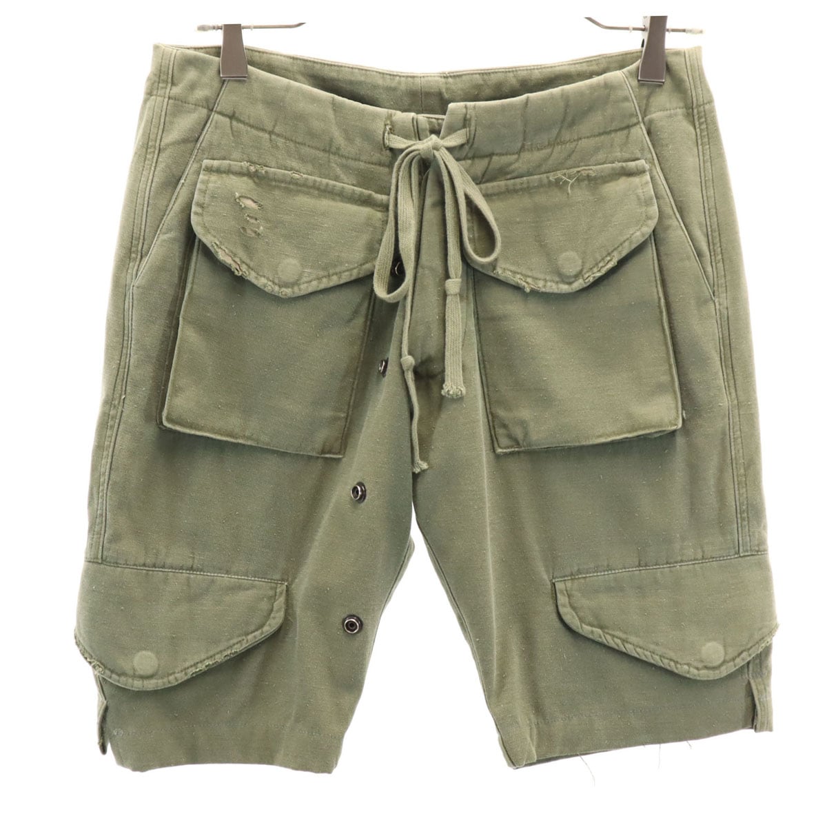 GREG LAUREN グレッグローレン USA製 カーゴショートパンツ カーキ メンズ 古着