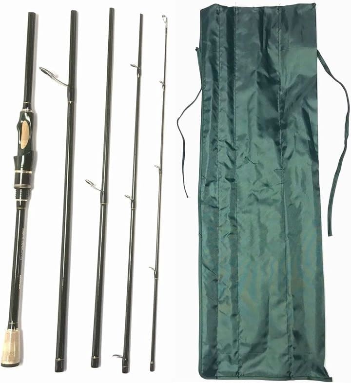 8フィート 2.4m パックロッド 5ピース シーバス ルアーロッド ロックフィッシュロッド バスロッド トラベルロッド(8ft(2.4m)スピニングパックロッド5ピ, 8ft)