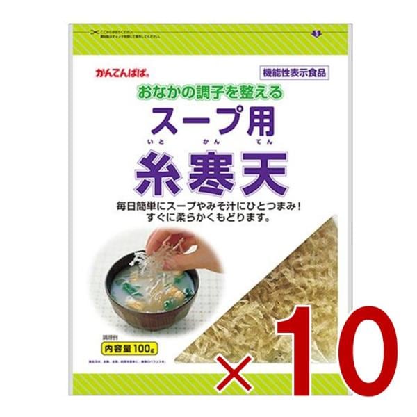 伊那食品 スープ用糸寒天 100g 食物繊維 スープ用 糸寒天 寒天 かんてん お味噌 海藻 かんてんぱぱ サラダ 10個
