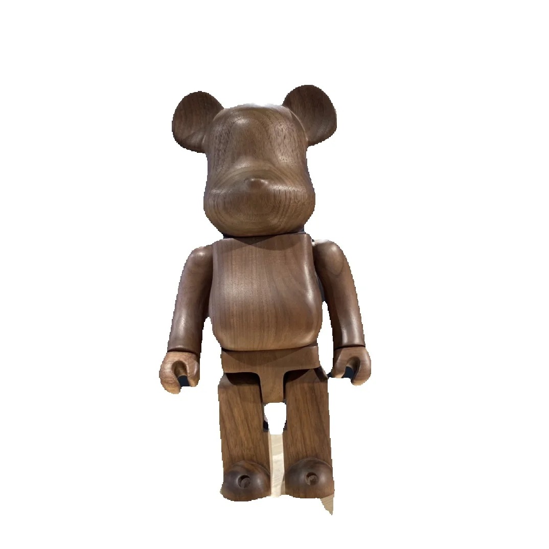 ベアブリック 400% ウォールナット ベアボード クマ 高さ 28 センチメートル 天然無垢材 手作り 工場直送 自宅本棚装飾 コレクションフィギュア