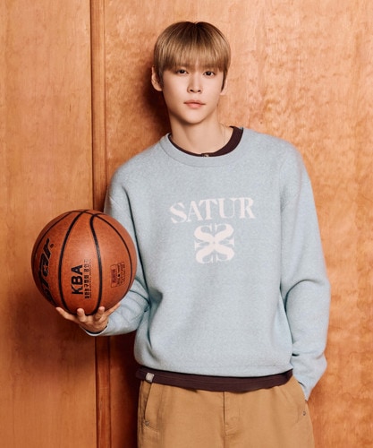SATUR公式 RIIZEPICK! ニット Basic Logo Jacquard Crew Neck Knitwear Mint