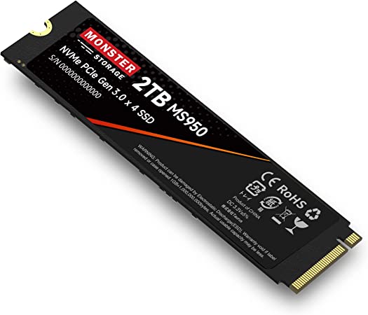 NVMe 2TB SSD PCIe Gen3×4 R:3400MB/s W:3100MB/s M.2 Type 2280 内蔵 3D NAND メーカー5年保証 MS950G30PCIe3-02TB