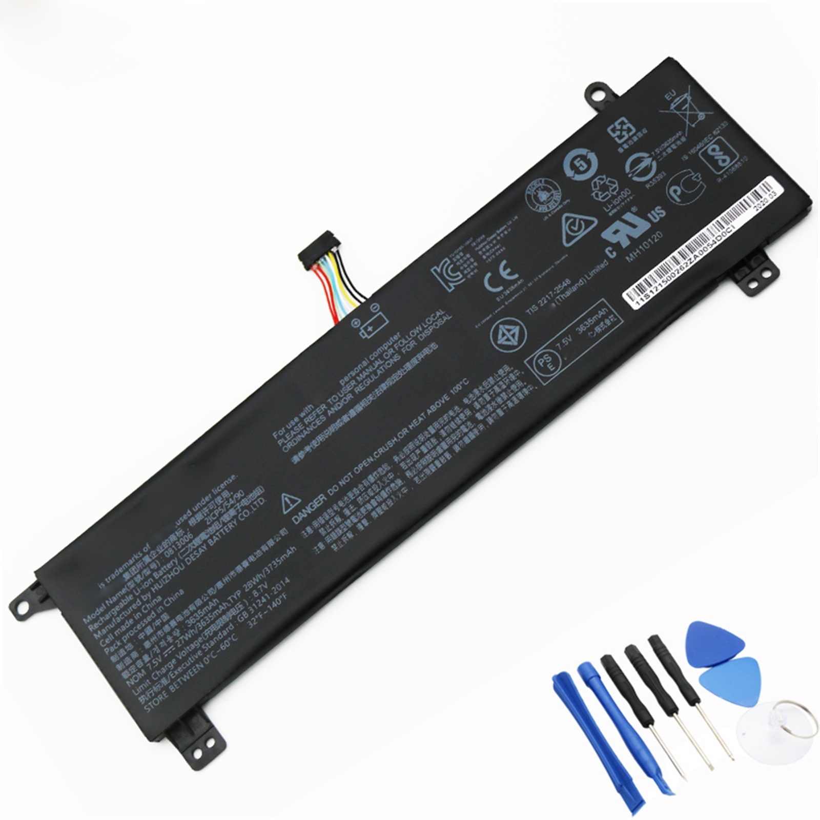 813006 電池・Lenovo/ThinkPadノートパソコン互換 27Wh/3635mAh IdeaPad 120S-11 120S-11IAP 0813006 交換用のバッテリー dc909-A