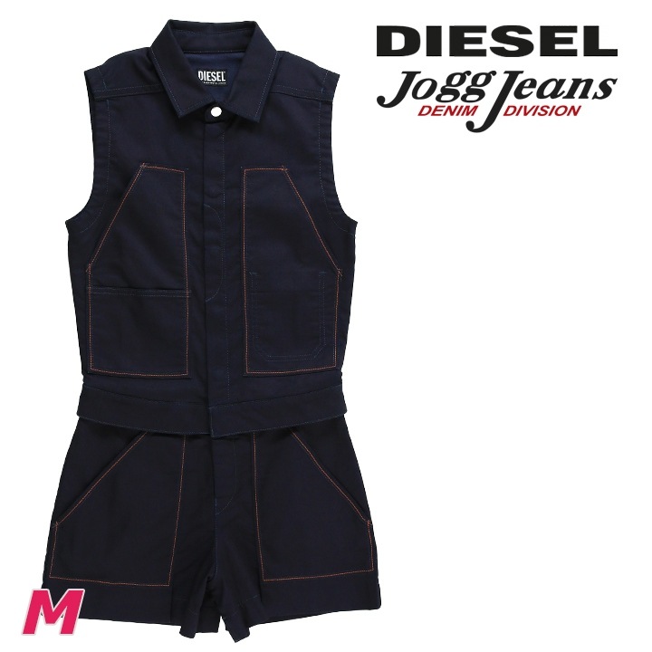 ノースリーブショートジャンプスーツ レディース D-MALIA-SP-NE フロントスナップ スウェットデニム die-l-t-e8-d04