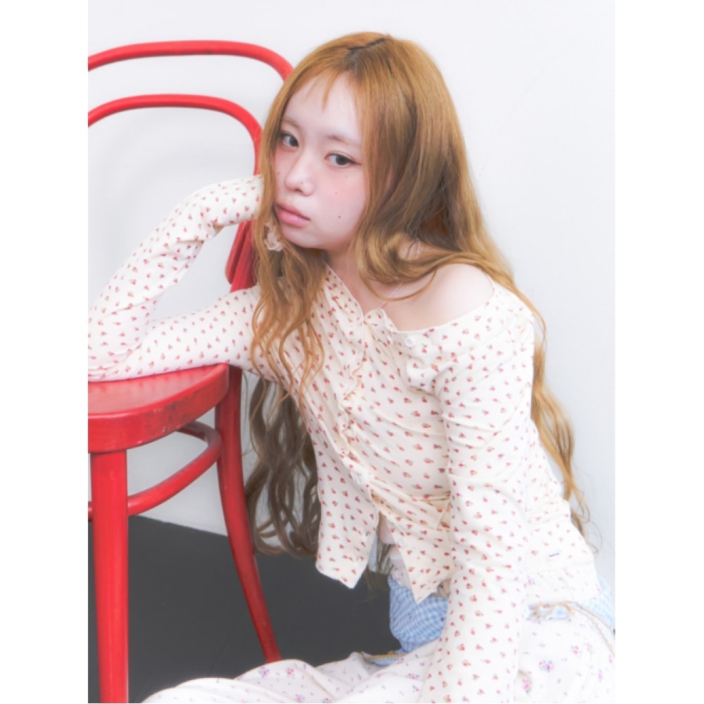 GULEMKIM シュガーフラワークリームロールツイスト服