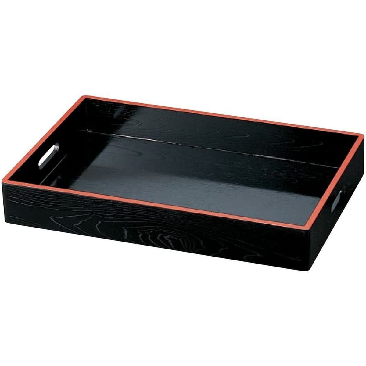 J-kitchens お盆 トレー 木製2尺料理箱 黒天朱 日本製 482