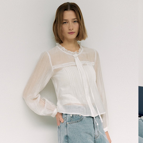 FRILL COLLAR BLOUSE WHITE