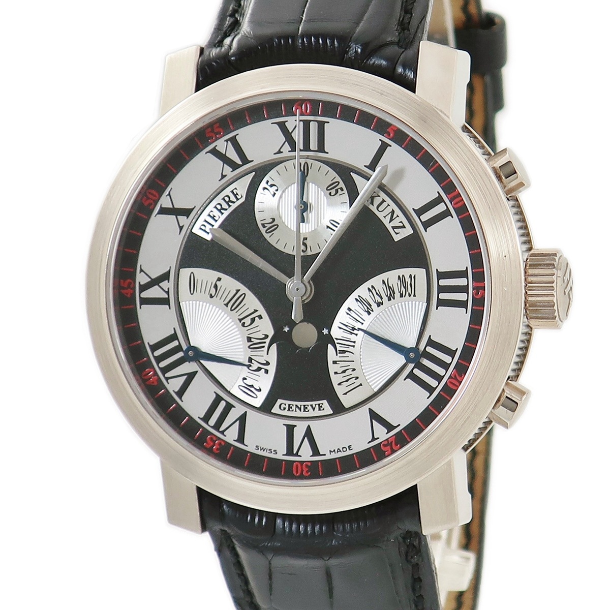 ダブルレトログラード クロノグラフ ムーンフェイズ PKG402SDRL 自動巻き メンズ K18WG無垢 黒 限定 3年保証