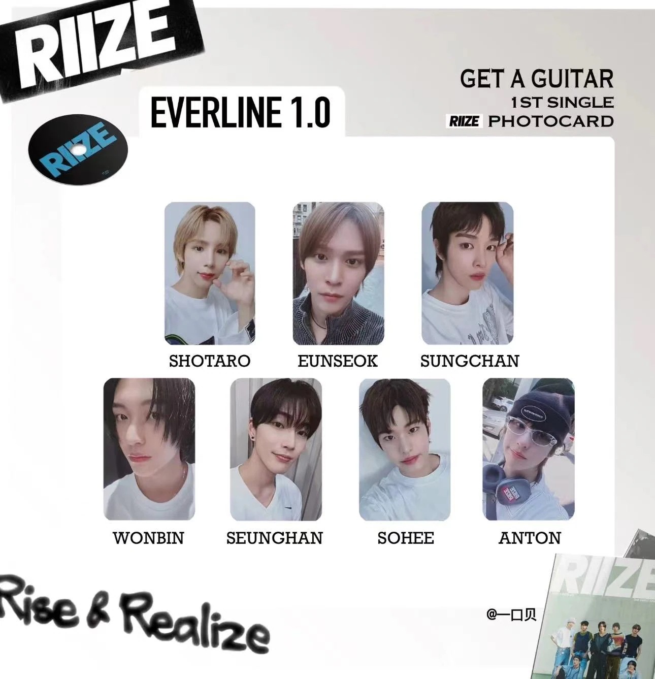 RIIZE get a guitar 1st single photo card everline1.0特典 メンバ el特典 メンバーSohee