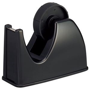 （まとめ） TANOSEE テープカッター台 大巻/小巻両用 黒 1台 [x15セット]