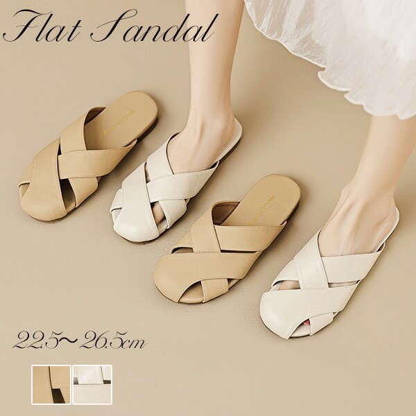 【期間特典】サンダル フラットシューズ レディース メッシュ ローヒール 26.0 26.5 大きいサイズ ぺたんこ 歩きやすい 疲れにくい おしゃれ